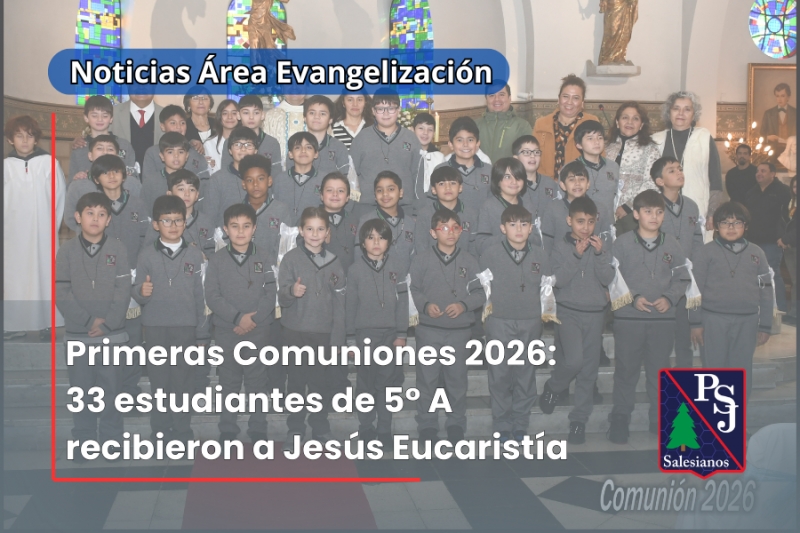 Primeras Comuniones 2026: 33 estudiantes de 5° A recibieron a Jesús Eucaristía